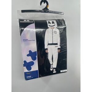 NWT Spirit Halloween Marshmello Jumpsuit Costume Kids Small White One Piece